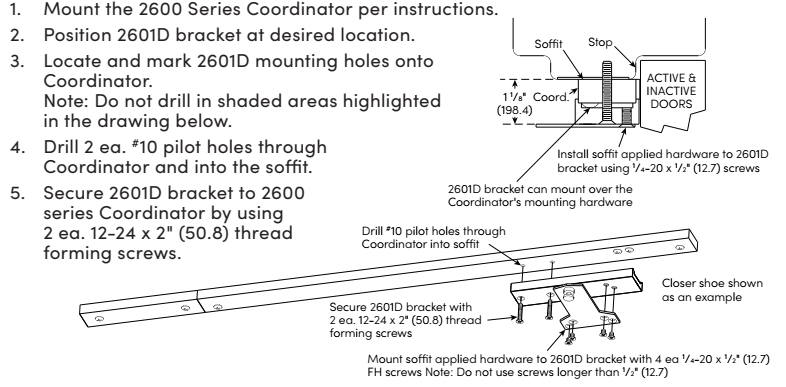 Rockwood 2601D Mounting Bracket for 2600 Series Coordinator Information