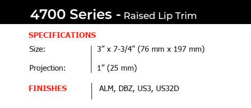 Hager 4700 Series Exit Device Trim Specifications