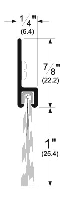 Pemko 18100DNB Brush Door Seal Sweep - 1" Black Nylon Brush, Dark Bronze
