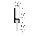 Pemko 18041CNB 84" Brush Gasketing Door Seal - 3/8" Grey Nylon Brush Clear