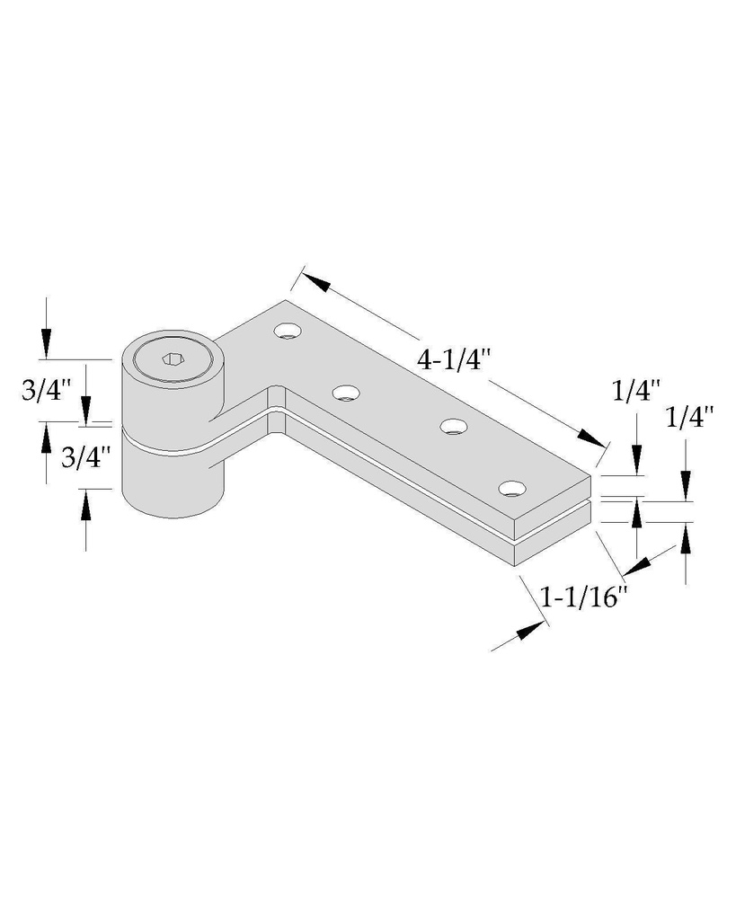 ABH 0180 US32D 3/4" Offset Top Pivot