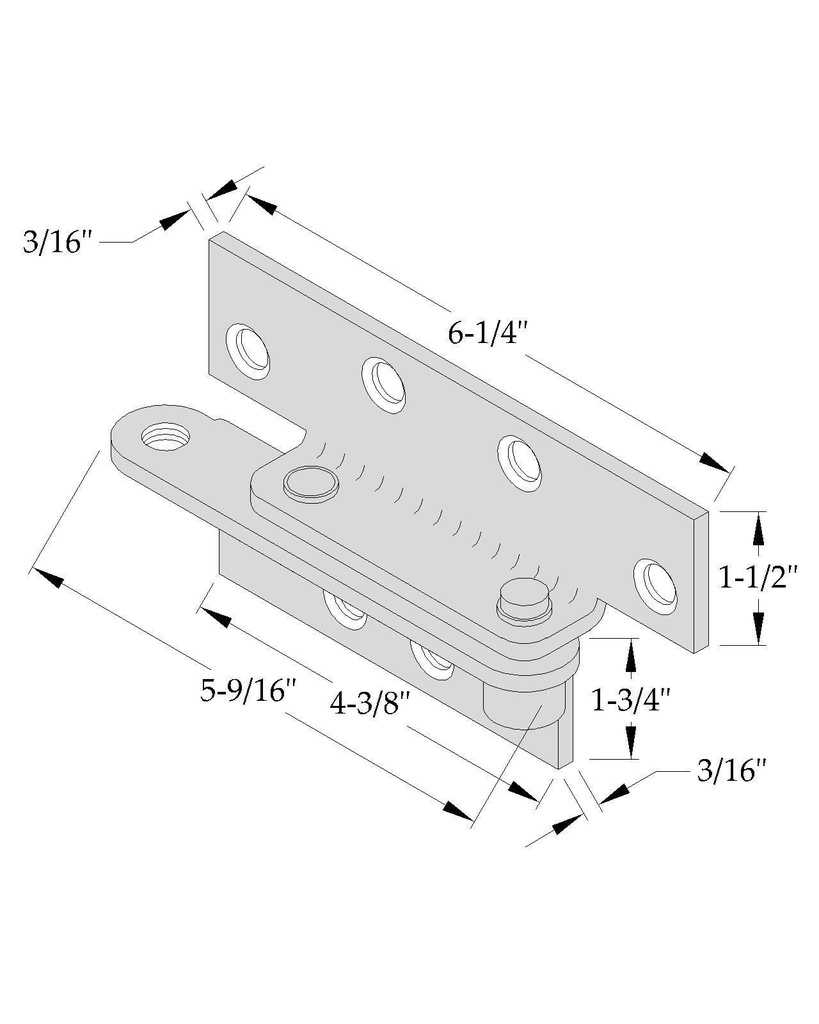 ABH 0923-US2C Door & Frame Reinforcing Pivot