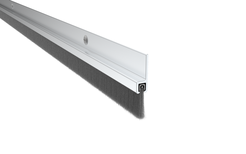Pemko 18061CNB Anodized Aluminum Door Bottom Sweep with 5/8" Brush Insert