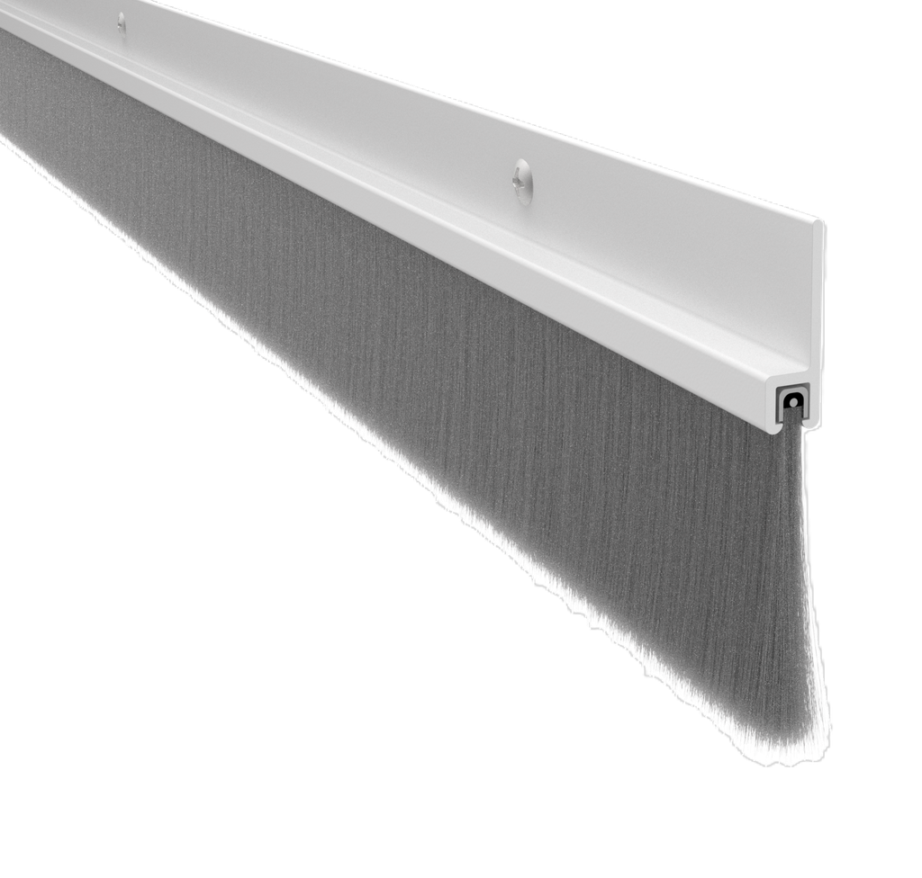Pemko 18137CNB Sill Sweep with 1-3/8" length Gray Nylon Brush, Aluminum